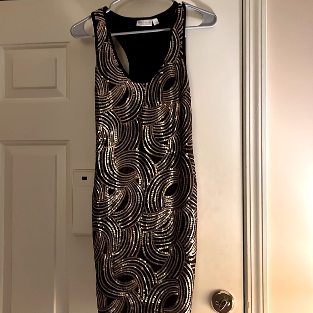 Black and gold dress